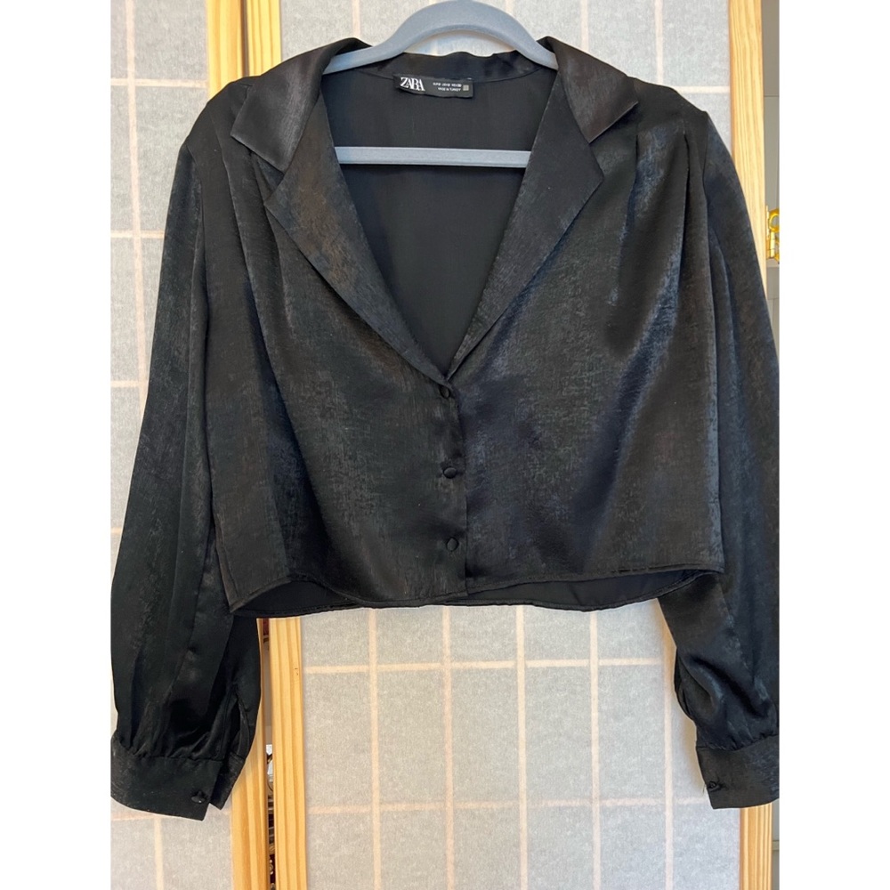Zara crop button up
